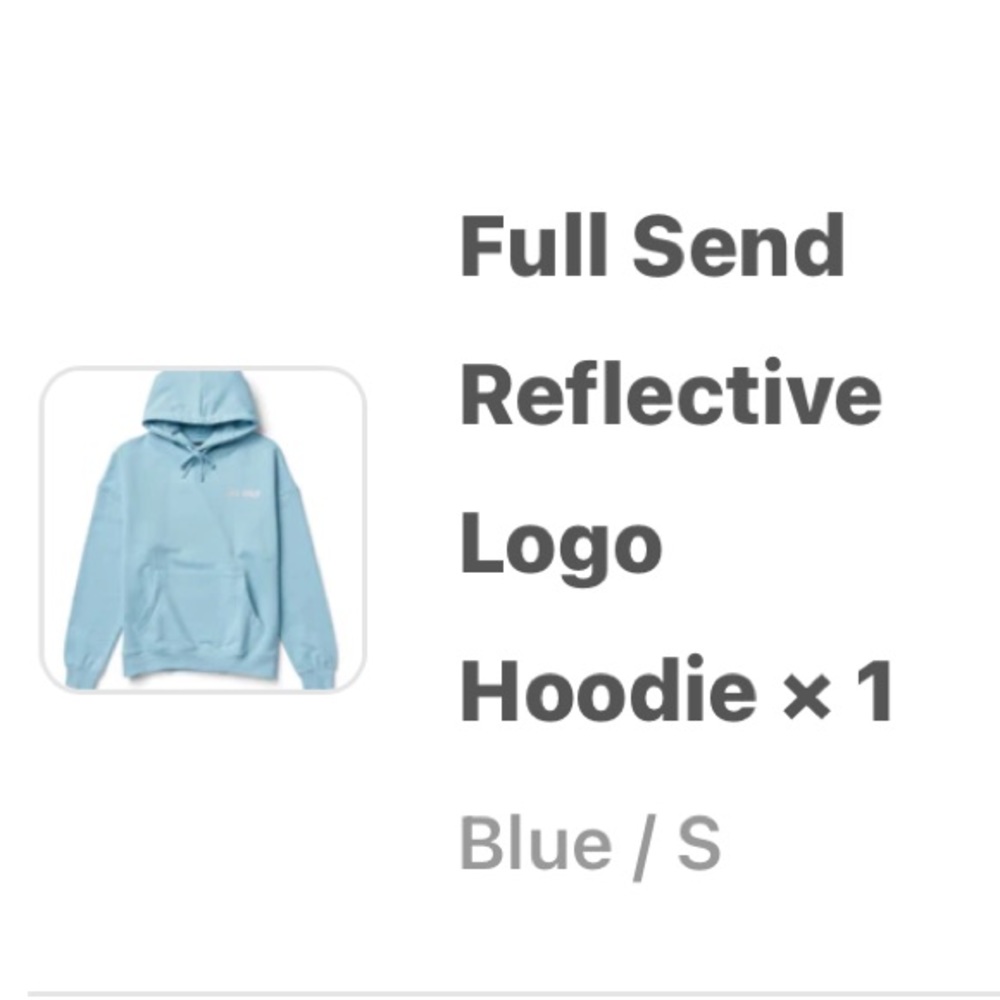 Full Send blue hoodie